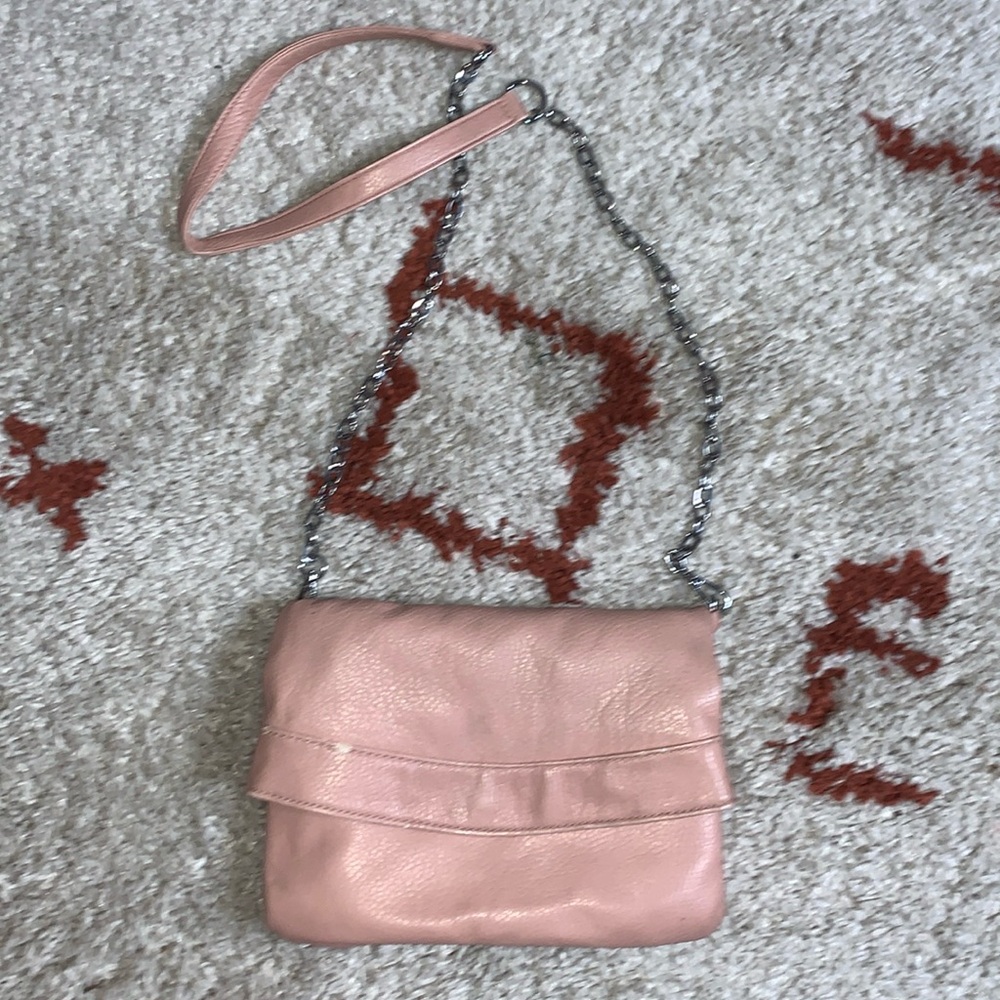 MMS Brands- Crossbody Envelope Purse- Mauve- Minimalist Silver Hardware